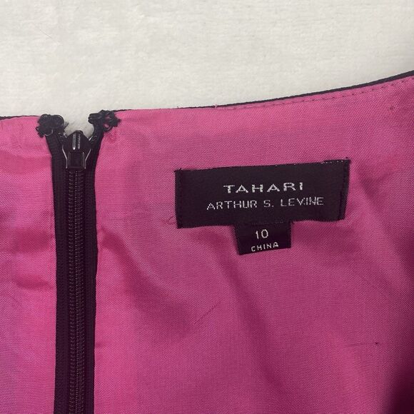 Tahari Arthur S Levine Dress Womens 10 Black Sleeveless Formal Elegant Dress - Picture 9 of 11